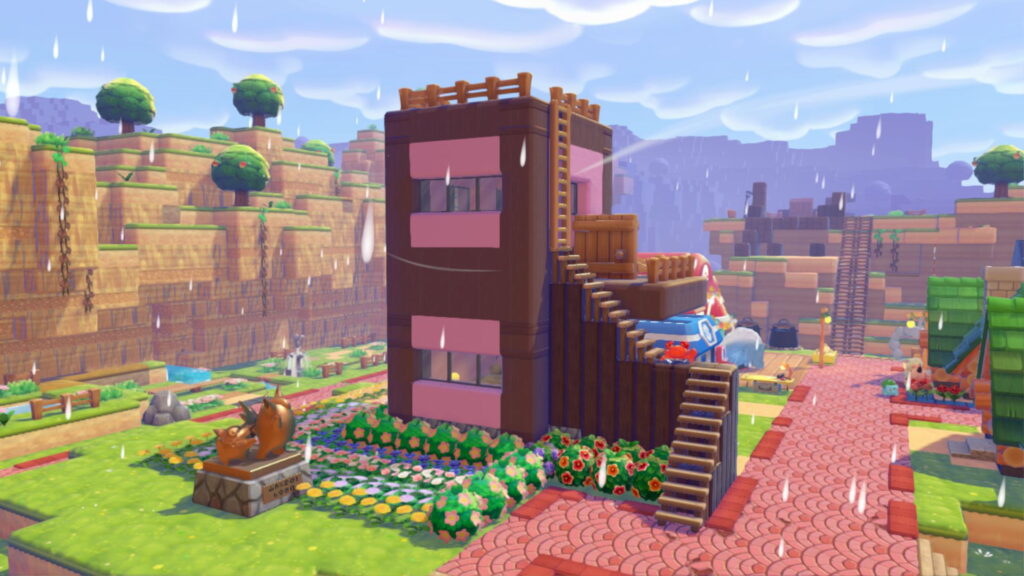 Pokemon Pokopia Withered Wasteland Pink Hut custom build buildout 