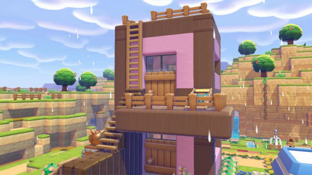 Pokemon Pokopia Withered Wasteland Pink Hut custom build buildout 