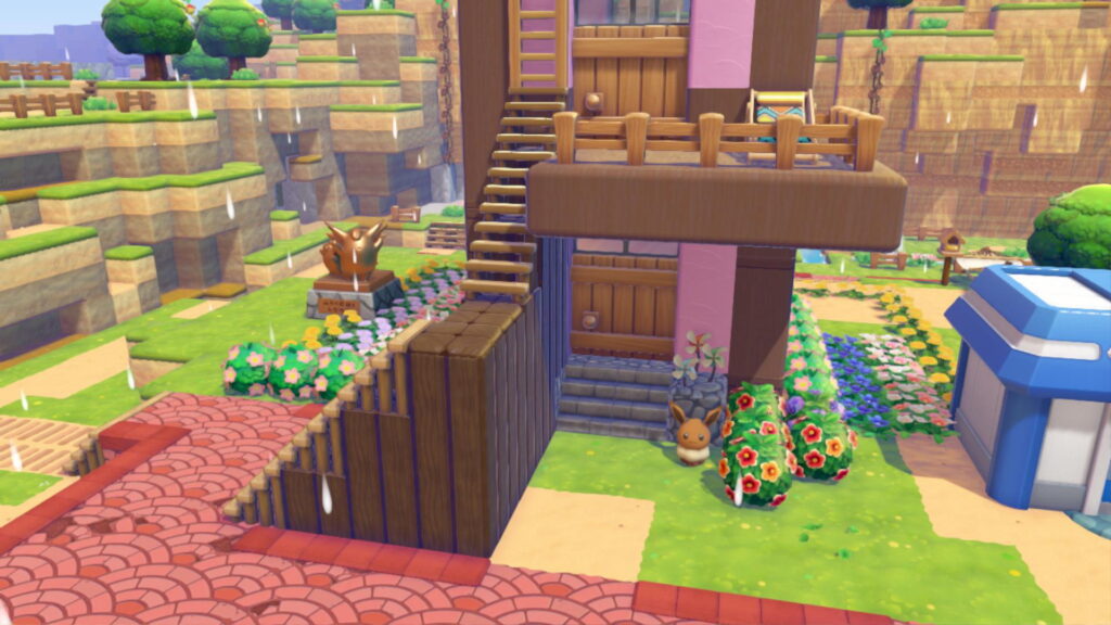 Pokemon Pokopia Withered Wasteland Pink Hut custom build buildout 