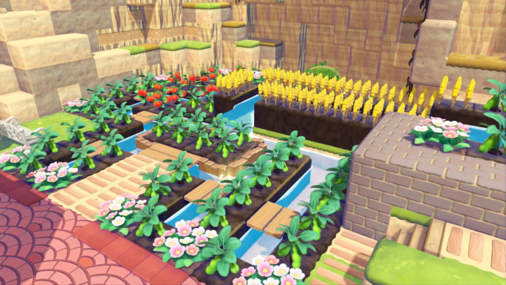 Pokemon Pokopia Withered Wasteland farm crops irrigation garden tomatoes beans wheat potatoes 
