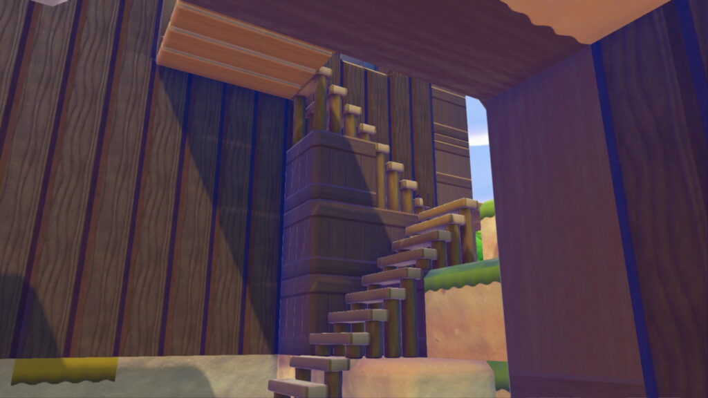 Pokemon Pokopia Withered Wasteland custom build log cabin tunnel through cliff wood