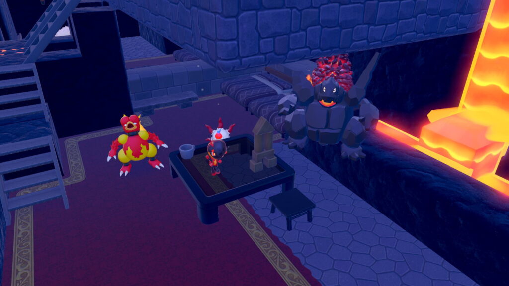 Pokemon Pokopia Rocky Ridges, a custom build for lava pokemon. Feat. Magmar, Charcadet, Coalossal, Larvesta