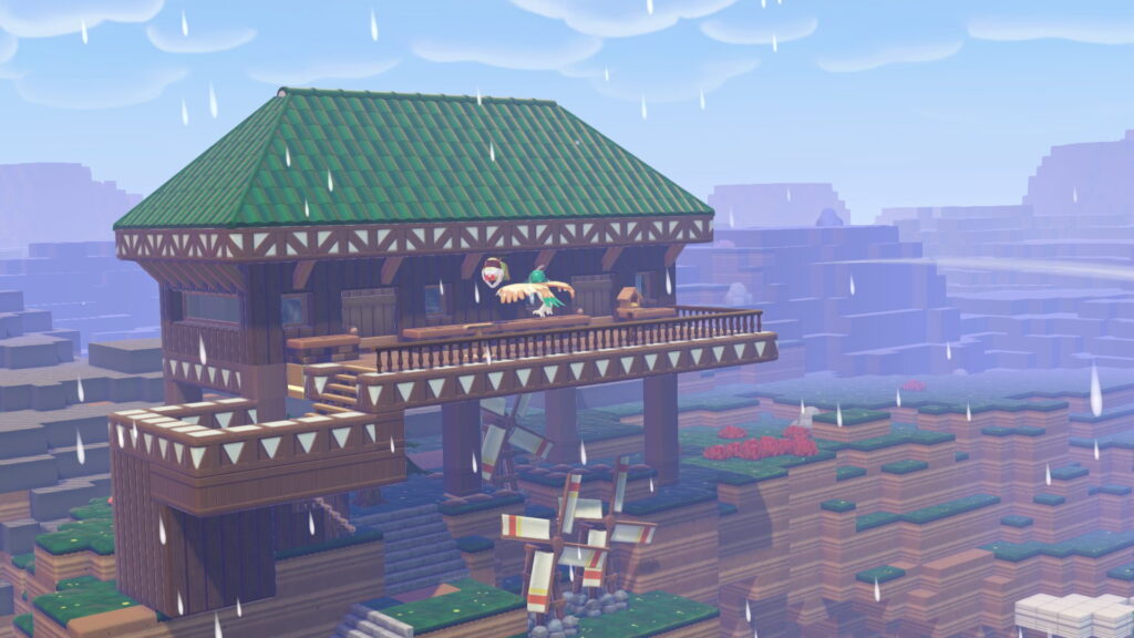 Custom build for the birds in the heights in Rocky Ridge, Pokemon Pokopia